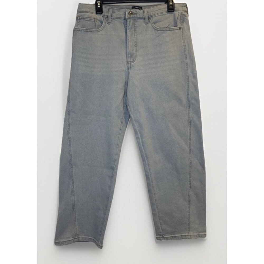 SCOOP Women’s Light Wash Denim Barrel Leg Mid Rise Ankle Jeans Sz 8 NEW